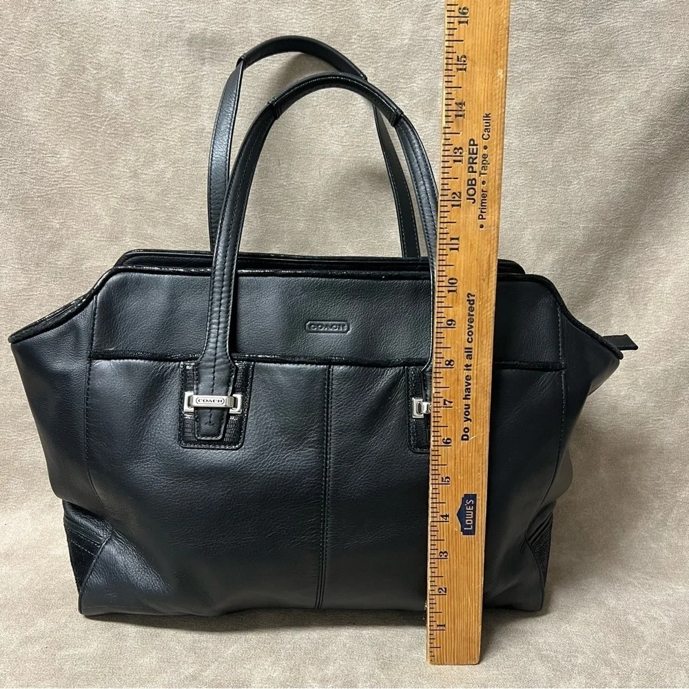 COACH Taylor Leather Alexis Carryall Shoulder Bag Purse in Black F25205